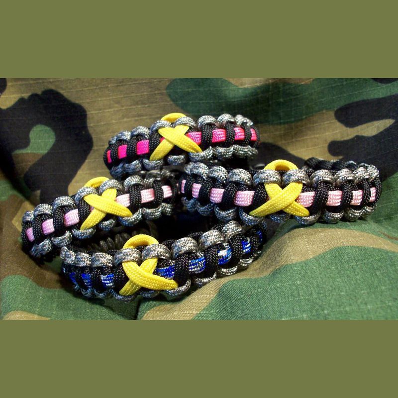 Yellow Ribbon Support Our Troops Paracord Bracelet - Paracord Paul
